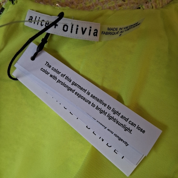 Alice + Olivia Clyde Sequined Tweed Mini Dress Size 6 NWT - Picture 8 of 13